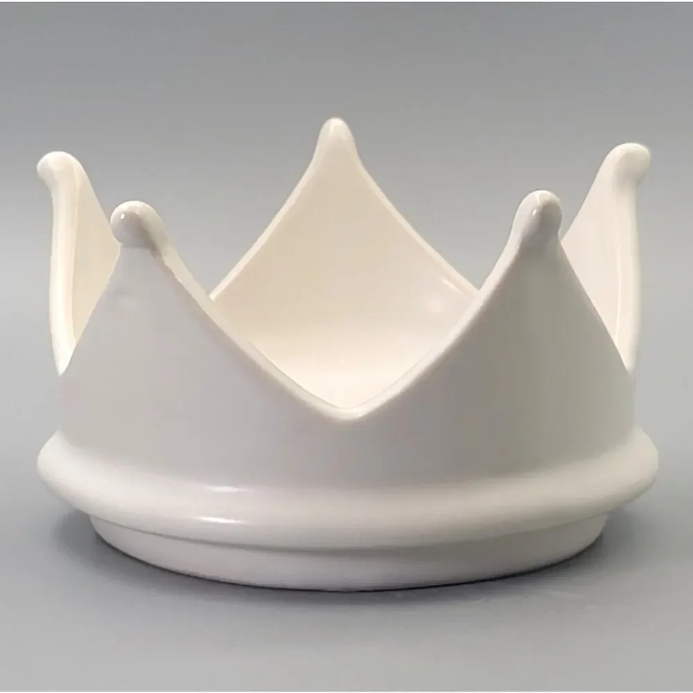 Ceramic Queen King Princess Crown Jewelry Ring Coin Holder Trinket Tray Dish